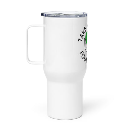 Travel mug with a handle